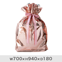 アルミ蒸着リボン付バッグ-XL/ピンク