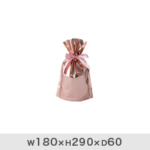 アルミ蒸着リボン付バッグ-XS／ピンク