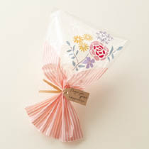 ブーケプリントOPPギフトバッグ-3／ピンク