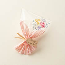 ブーケプリントOPPギフトバッグ-4/ピンク