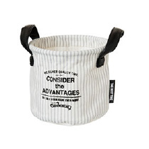 アメリカンストライプ丸底布バスケット-S