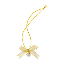 ビーズ付ゴムタッグ-シャインゴールド