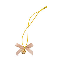 ビーズ付ゴムタッグ-ベージュ