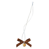 ビーズ付ゴムタッグ-ブラウン