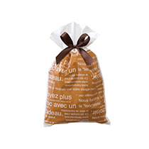 カフェオレリボン付PEギフトバッグ-SS