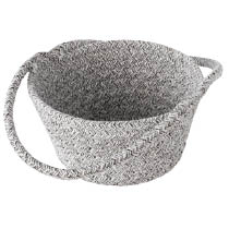コットンロープハンドル付丸底バスケット-M