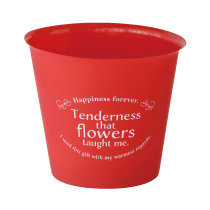 カラフルフラワーポット-S／マットレッド