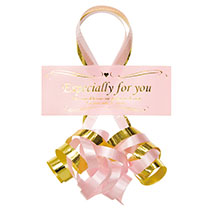 カーリングリボン付シール/ピンク-1