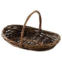 ダークブラウンバスケット／ハンドル付-M