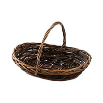 ダークブラウンバスケット／ハンドル付-S