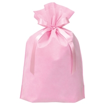 2重不織布リボン付バッグ-L/ピンク