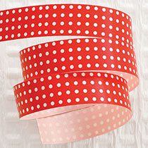 ドットプリントカーリングリボンレッド-1