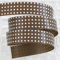 ドットプリントカーリングリボンブラウン-3