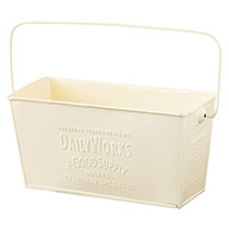 デイリーワークスブリキスクエアバスケット-M/アイボリ-