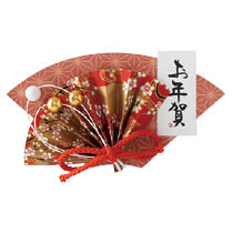迎春扇クリップ-2(W140×D20×H80): ラッピング用造花・小物・雑貨
