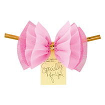 不織布リボン付ワイヤータイ-ピンク