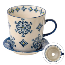 ハンドメイドプリントフラワーポット-13/カップ＆ソーサー