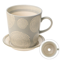 ハンドメイドプリントフラワーポット-14/カップ＆ソーサー