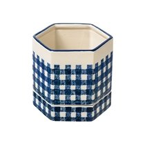 ハンドメイドプリントフラワーポット-18/六角型