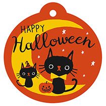 黒猫ハロウィンブリキバケツ-S(直径110×H80): カゴ・カップ・花器 