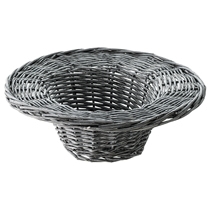 シャビーグレーラウンドバスケット-L