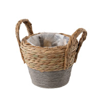 ラウンドツートーンバスケットグレー-M