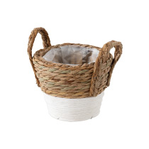 ラウンドツートーンバスケットホワイト-M