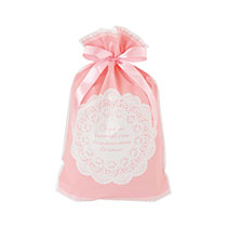 レースリボン付PEギフトバッグ-S