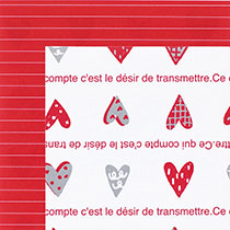 リトルハートリバーシブル包装紙/赤