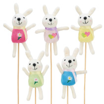 ラブリーマスコットフラワーピック-14／ウサギ（5種アソート）