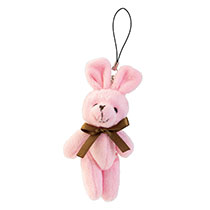 ラブリーストラップ付マスコット-9／ピンクウサギ