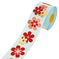 ラブリーフラワーロールシール-1