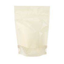 無地ジップスタンドバッグ-3／ベージュ冷凍可［脱酸素剤･乾燥剤対応］