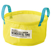 メッシュラウンドバスケットハーフ-1／イエロー