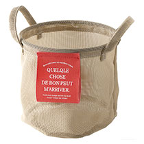 メッシュラウンドバスケットL-3／ベージュ