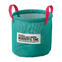 メッシュラウンドバスケットL-6／ターコイズブルー