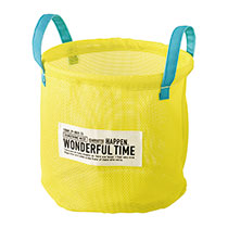 メッシュラウンドバスケットL-7／イエロー