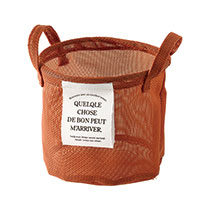 メッシュラウンドバスケットM-2／レンガ