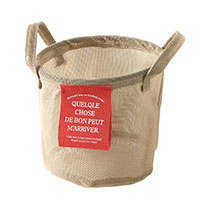 メッシュラウンドバスケットM-3／ベージュ