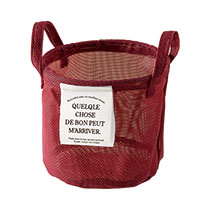 メッシュラウンドバスケットM-4／ワインレッド