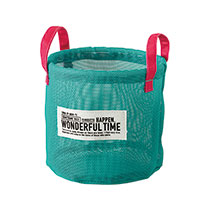 メッシュラウンドバスケットM-6／ターコイズブルー