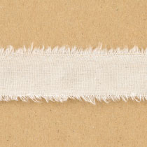 フリンジコットンブレンドリボン-2/オートミール