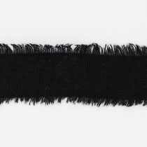 フリンジコットンブレンドリボン-9/ブラック
