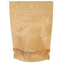 無地ジップスタンドバッグ-2／ゴールド冷凍可［脱酸素剤･乾燥剤対応］