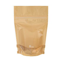 無地ジップスタンドバッグ-3／ゴールド冷凍可［脱酸素剤･乾燥剤対応］