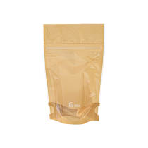 無地ジップスタンドバッグ-4／ゴールド冷凍可［脱酸素剤･乾燥剤対応］