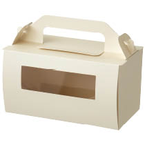 無地ダイレクト窓付ギフトボックス-1／アイボリー［耐油耐水］