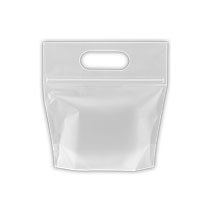 無地マットジップ付バッグ-W3