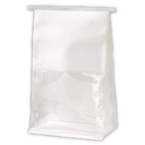 無地ホワイト窓付角底袋-2／ワイヤー付