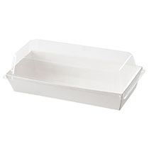 無地フタ付シンプルボックス／ホワイト-2［耐油耐水］（MW-DEB2リニューアル品）